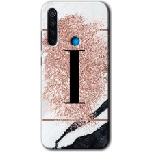 Gramaphone Redmi Note 8 Kılıf Hd Desen Baskılı Arka Kapak - Pembe Mermer Desenli J Harfi
