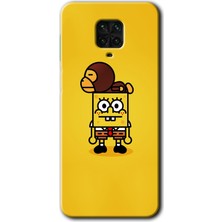 Gramaphone Redmi Note 9 Pro Kılıf Hd Desen Baskılı Arka Kapak + Kırılmaz Cam - Sünger Bob