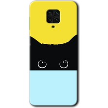 Gramaphone Redmi Note 9 Pro Kılıf Hd Desen Baskılı Arka Kapak - Kara-Kedi