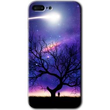 Gramaphone Apple iPhone 7 Plus Kılıf Hd Desen Baskılı Arka Kapak + Kırılmaz Cam - Uzay Silüet