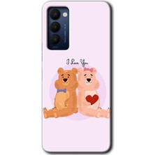 Gramaphone Tecno Camon 18T Kılıf Hd Desen Baskılı Arka Kapak + Kırılmaz Cam - Sevgili Ayıcık