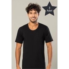 Erdem 3'lü Siyah Penye O Yaka T-Shirt 11503