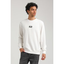 New World Polo Bisiklet Yaka Ekru Regular Custom Sweatshirt 23FWM60143