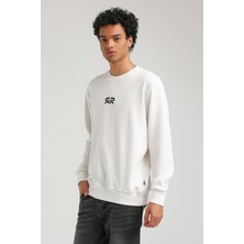 New World Polo Bisiklet Yaka Ekru Regular Custom Sweatshirt 23FWM60143