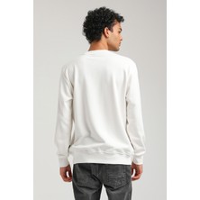 New World Polo Bisiklet Yaka Ekru Regular Custom Sweatshirt 23FWM60143