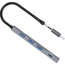 Ally ADS-309D 4 Portlu Usb+Type-C USB 3.0 Çoklayıcı Data Hub Adaptör