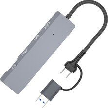 Ally ADS-309D 4 Portlu Usb+Type-C USB 3.0 Çoklayıcı Data Hub Adaptör