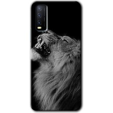 Gramaphone Vivo Y20S Kılıf Hd Desen Baskılı Arka Kapak + Kırılmaz Cam - Lion