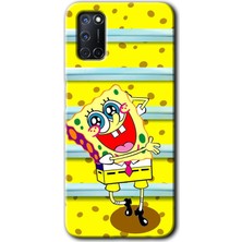 Gramaphone Oppo A72 Kılıf Hd Desen Baskılı Arka Kapak + Kırılmaz Cam - Aşık Sünger Bob