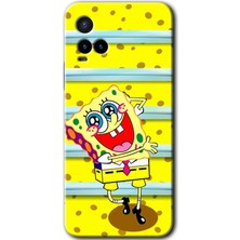 Gramaphone Vivo Y33S Kılıf Hd Desen Baskılı Arka Kapak + Kırılmaz Cam - Aşık Sünger Bob