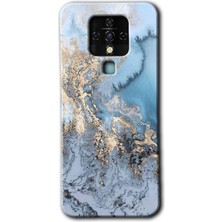 Gramaphone Tecno Camon 16 Kılıf Hd Desen Baskılı Arka Kapak + Kırılmaz Cam - Eski Mermer