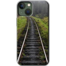 Gramaphone Apple iPhone 13 Kılıf Hd Desen Baskılı Arka Kapak + Kırılmaz Cam - Tren Yolu