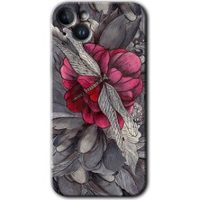 Gramaphone Apple iPhone 14 Kılıf Hd Desen Baskılı Arka Kapak + Kırılmaz Cam - Kelebek Ömrü