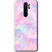 Gramaphone Redmi Note 8 Pro Kılıf Hd Desen Baskılı Arka Kapak + Kırılmaz Cam - Pembe-Duman