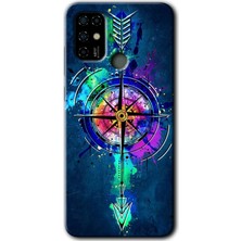 Gramaphone Casper Via F20 Kılıf Hd Desen Baskılı Arka Kapak + Kırılmaz Cam - Gizemli Pusula