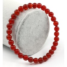 Alibaba Doğaltaş Akik Doğal Taş Bileklik 6 mm Küre Kesim