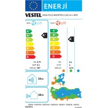 Vestel Vega Plus G 242 A++ 24000 BTU Wifi Inverter Duvar Tipi Klima