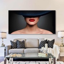 Mavi Saçları Uçuşan Kadın Deniz Kızı Enine Yatay Kanvas Tablo