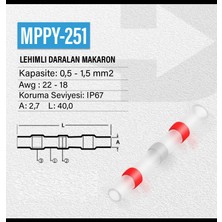 Maasco 5 Adet Şeffaf Lehimli Ek Muf (Daralan Makaron) Kablo Birleştirici (Su Geçirmez) Kirmizi (0.5-1.5 Mm2)