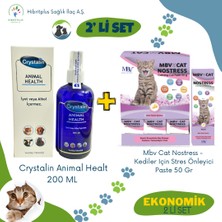 Crystalin Animal Health 200 ml Kedi Köpek Için Göz, Kulak ve Ağız ve Mbv Cat Nostress - Kediler Için Stres Önleyici Paste 50 gr 2 Li Ekonomik Set