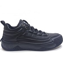 Marcomen Siyah Deri Erkek Sneaker Ayakkabı