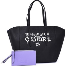 Versace Grafiti Detaylı Kadın Omuz Çantası