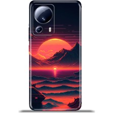 Cupcase Xiaomi Mi 13 Lite Kılıf Esnek Silikon Kamera Koruma 4K Desenli Özel Tasarım - Lake Sunset
