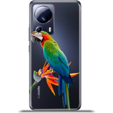 Cupcase Xiaomi Mi 13 Lite Kılıf Esnek Silikon Kamera Koruma 4K Desenli Özel Tasarım - Macaw Papağan