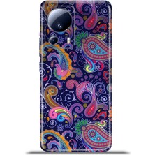 Cupcase Xiaomi Mi 13 Lite Kılıf Esnek Silikon Kamera Koruma 4K Desenli Özel Tasarım - Mor Sal