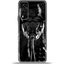 Cupcase Vivo Y53S Kılıf Esnek Silikon Kamera Koruma 4K Desenli Özel Tasarım - Mamba Yilan