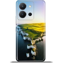 Cupcase Vivo Y36 4g Kılıf Esnek Silikon Kamera Koruma 4K Desenli Özel Tasarım - Falez