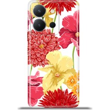 Cupcase Vivo Y36 4g Kılıf Esnek Silikon Kamera Koruma 4K Desenli Özel Tasarım - Krizantem