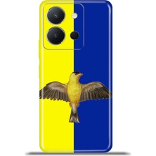 Cupcase Vivo Y36 4g Kılıf Esnek Silikon Kamera Koruma 4K Desenli Özel Tasarım - Sari Kanaryam