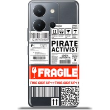 Cupcase Vivo Y36 4g Kılıf Esnek Silikon Kamera Koruma 4K Desenli Özel Tasarım - Fragile