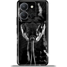 Cupcase Vivo Y36 4g Kılıf Esnek Silikon Kamera Koruma 4K Desenli Özel Tasarım - Mamba Yilan