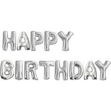 Kidspartim Happy Birthday Folyo Balon Gümüş