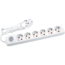 Viko 16451 Multi-Let Anahtarlı Topraklı Priz Çoklayıcı 5 m 6'lı