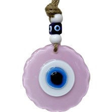 Mixperi Papatya Şekilli Toz Pembe Renginde El Yapımı Cam Duvar Süsü Hediyelik Dekor