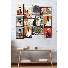 Artavessa 12 Parça Siyah Çerçeve Görünümlü Mdf Tablo Seti