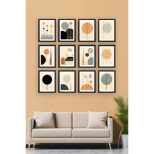 Artavessa 12 Parça Siyah Çerçeve Görünümlü Mdf Tablo Seti