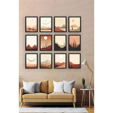 Artavessa 12 Parça Siyah Çerçeve Görünümlü Mdf Tablo Seti