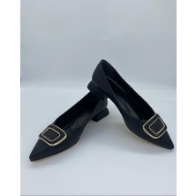 Eylüls Shoes Kadın Kalın Topuklu Tokalı Ayakkabı