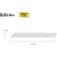 Olfa AB-10S Paslanmaz Dar Maket Bıçağı Yedeği (10'lu)