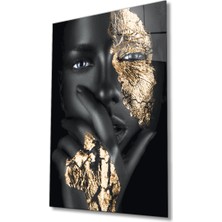 Bay Çağrı Afrikalı Kadın Cam Tablo