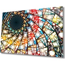 Bay Çağrı Renkli Soyut Cam Tablo