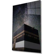 Bay Çağrı Kabe Kutsal Topraklar Dini Islami Cam Tablo Ev ve Ofis Duvar Dekoru Hediyelik Büyük Tablo 4 mm Cam