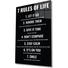 Bay Çağrı 7 Rules Of Life Hayatın 7 Kuralı Ev ve Ofis Duvar Dekoru Hediyelik Büyük Tablo Dayanıklı Cam