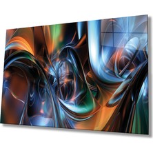 Bay Çağrı Renkli Soyut Cam Tablo, Ev ve Ofis Duvar Dekoru, Hediyelik Büyük Temperli 4 mm Cam Tablo