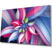 Bay Çağrı Renkli Fraktal Soyut Cam Tablo, Ev ve Ofis Duvar Dekoru, Hediyelik Büyük Temperli 4 mm Cam Tablo