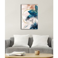 Bay Çağrı Yapraklar Soyut Temperli Cam Tablo